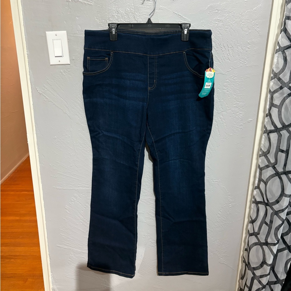 NWT Pioneer Woman Dark Blue Pull-on Bootcut Jeans